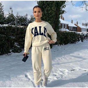 Women's Zara Yale Sweatpants M Ecru/Navy